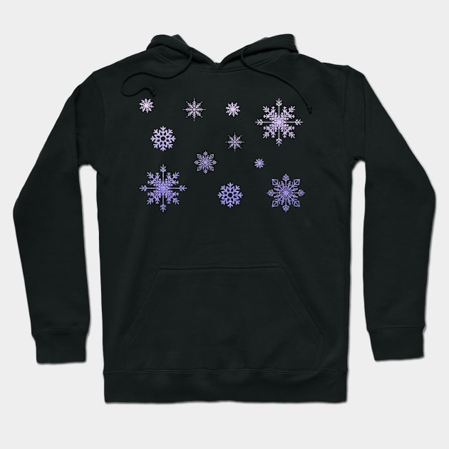 Purple Ombre Faux Glitter Snowflakes Hoodie by Felicity-K